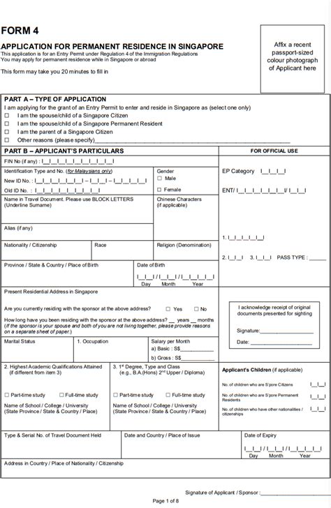 singapore pr application form pdf.